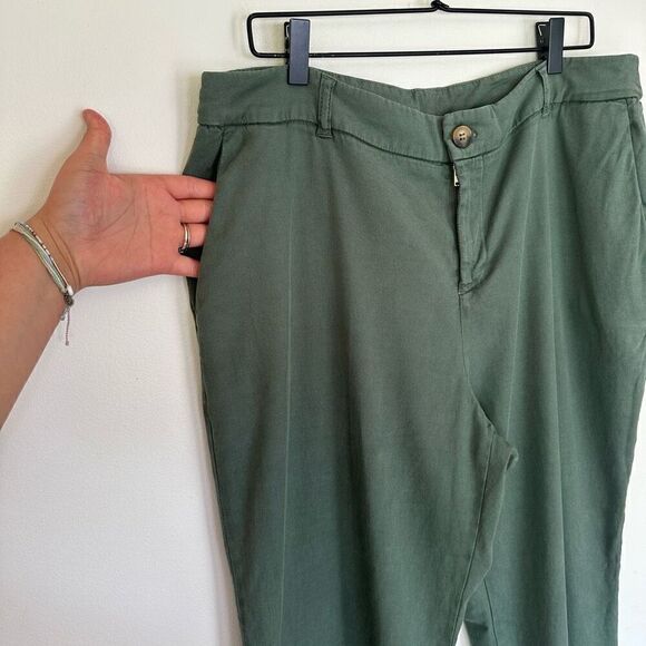 Summersalt Women’s Olive Green The Easy High-Waisted Flare Pant Twill Tencel Fab - Picture 10 of 13